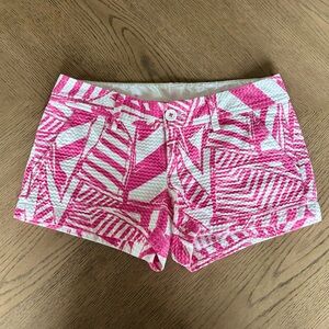 Lily Pulitzer Welsh Short Women’s Pink Patterned Cotton Blend Jean Shorts
